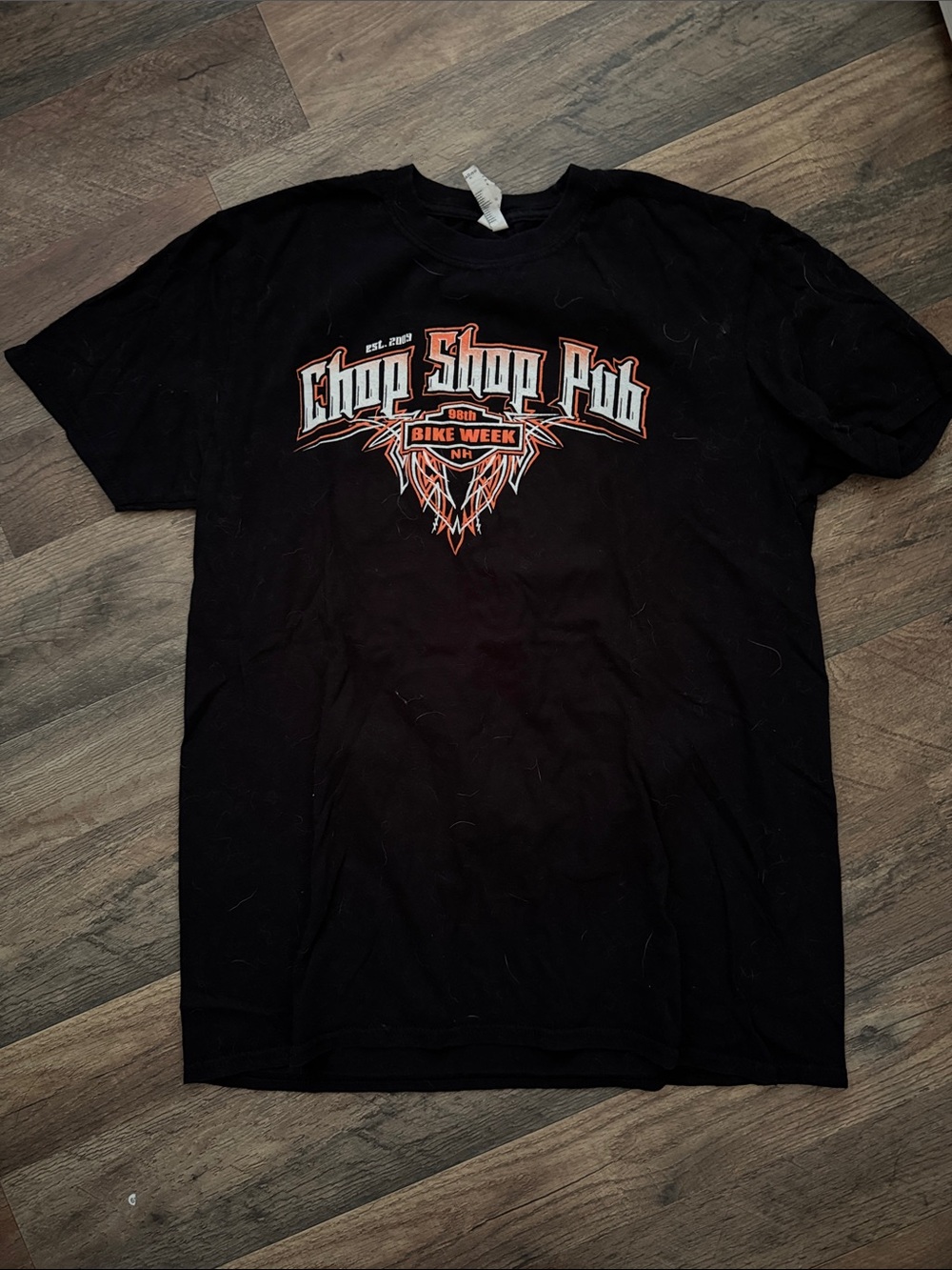 Gildan Black Unisex Laconia Bike Week Graphic Tee - Bike Week Design